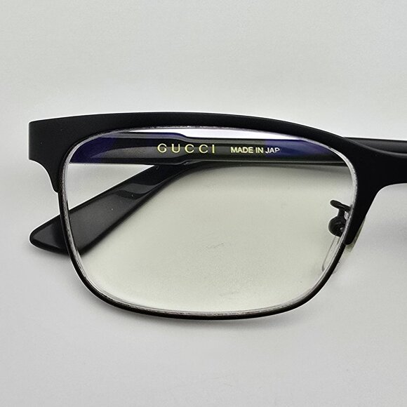 Gucci GG0494OJ 001 Black Rectangular Titanium Eyeglasses Frame Japan 56-18-150 - Picture 13 of 13